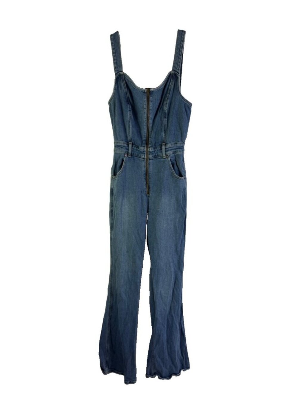 BOYISH Overalls Flared Flare Leg Zip Front Denim Jean